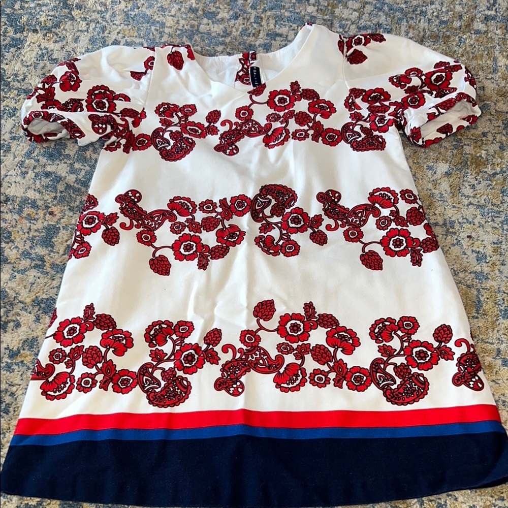 Janie and jack Floral Red and White Dress